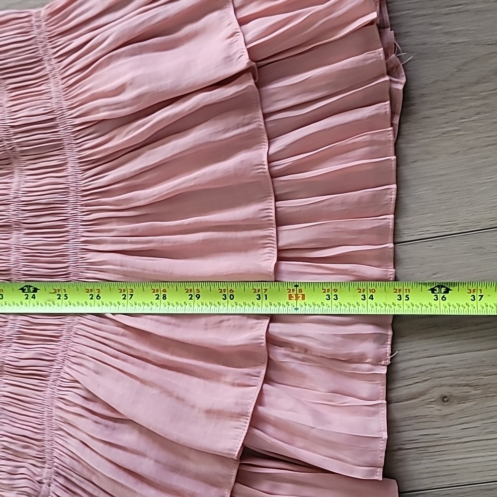 Mustard Seed Blush Pink Sleeveless Smocked Pleated Cocktail Mini Dress - Picture 6 of 10